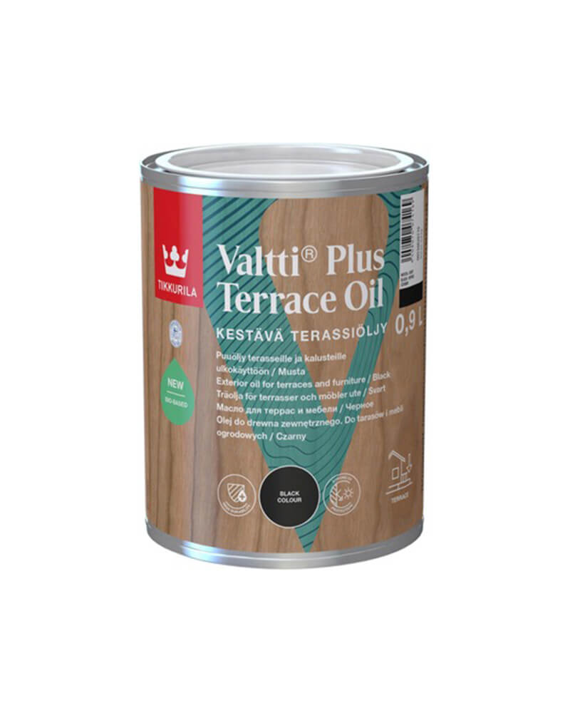 Tikkurila Valtti Plus Terrassenöl Schwarzes Öl für Holz