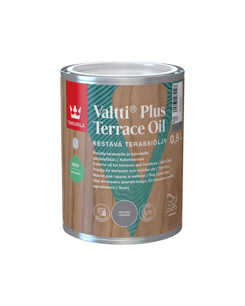 Tikkurila Valtti Plus Terrace Oil pelēka eļļa kokam-terasei, dārza ...